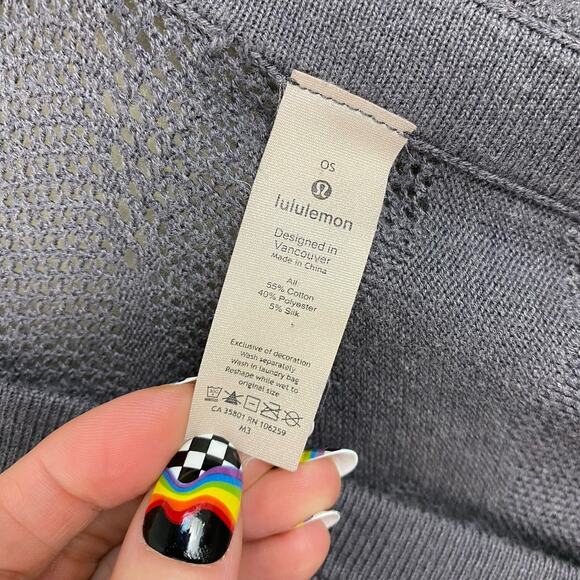 Lululemon Find Your Light Wrap Womens One Size Gray Silk Blend Yoga Athleisure - Picture 9 of 9